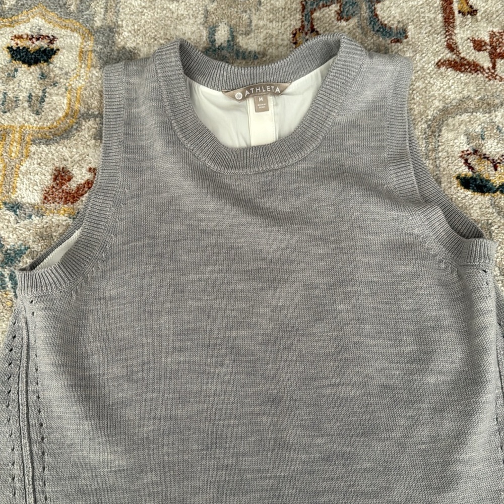 Athleta Itinerary Wool Sweater Tank Top Gray Size M - Picture 3 of 9